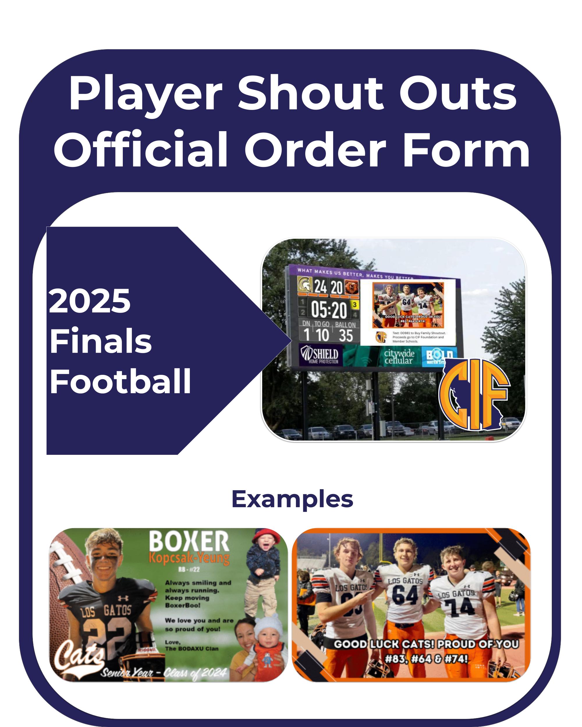 Sponsor California Interscholastic Federation and Feature Your Student